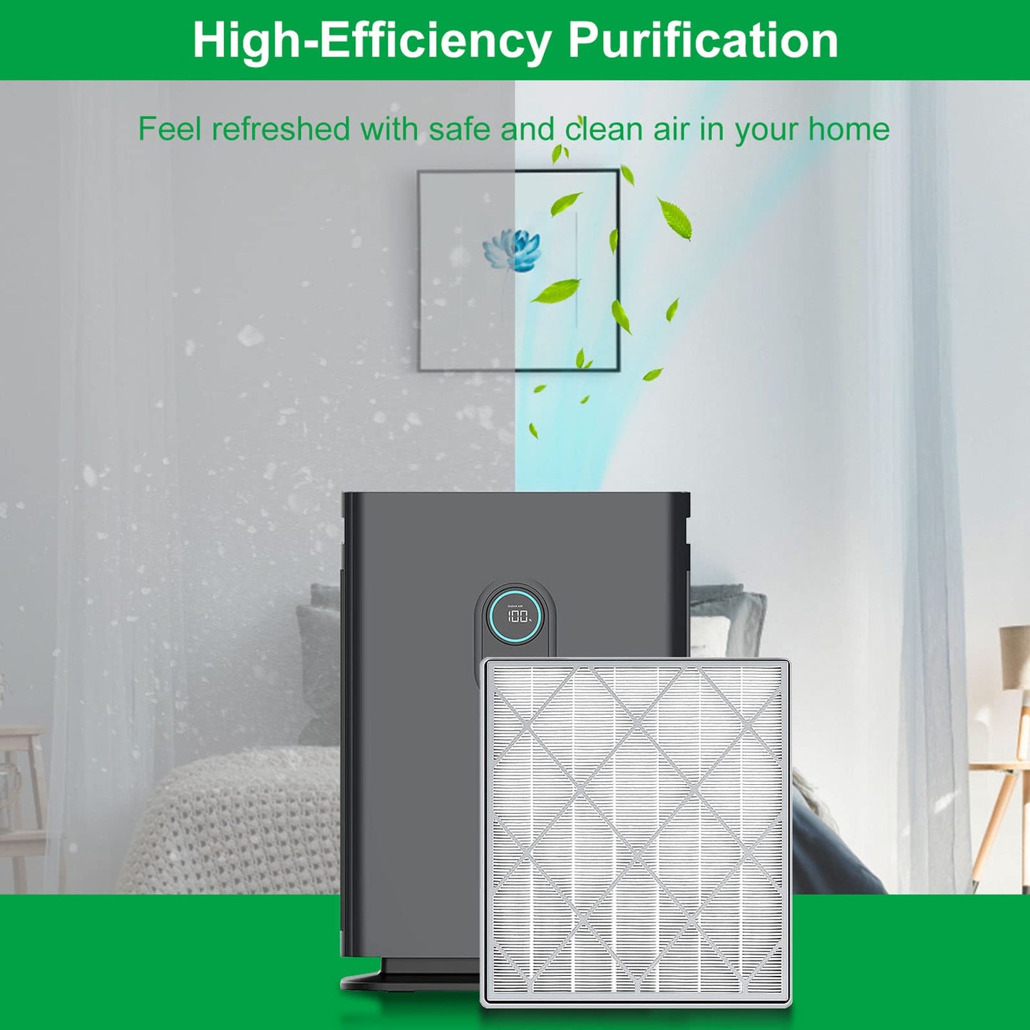 Compatible With Shark H13 HEPA Air Purifier HE401 HE402 HE405 HE400 Replacement Filter 2 Pack-Laukowind