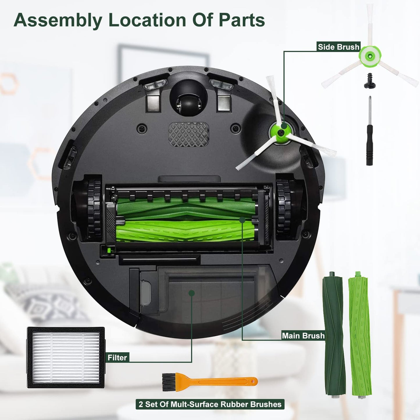 Replace Parts Robot Vacuum Cleaner Accessories E5 E6 E7 i2 i3 i3+i4+i6 i6+i7+i8 i8+ 29 Pack-Laukowind