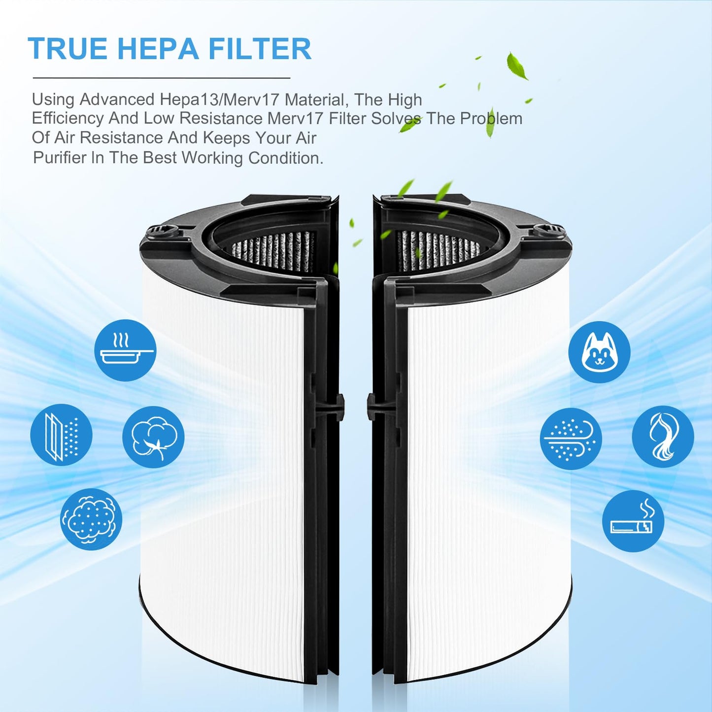 2 Pack Replacement True Filter For Dyson TP04 TP06 TP07 TP09 TP10 HP04 HP06 HP07 HP09 HP10 PH01 PH02 PH04-Laukowind