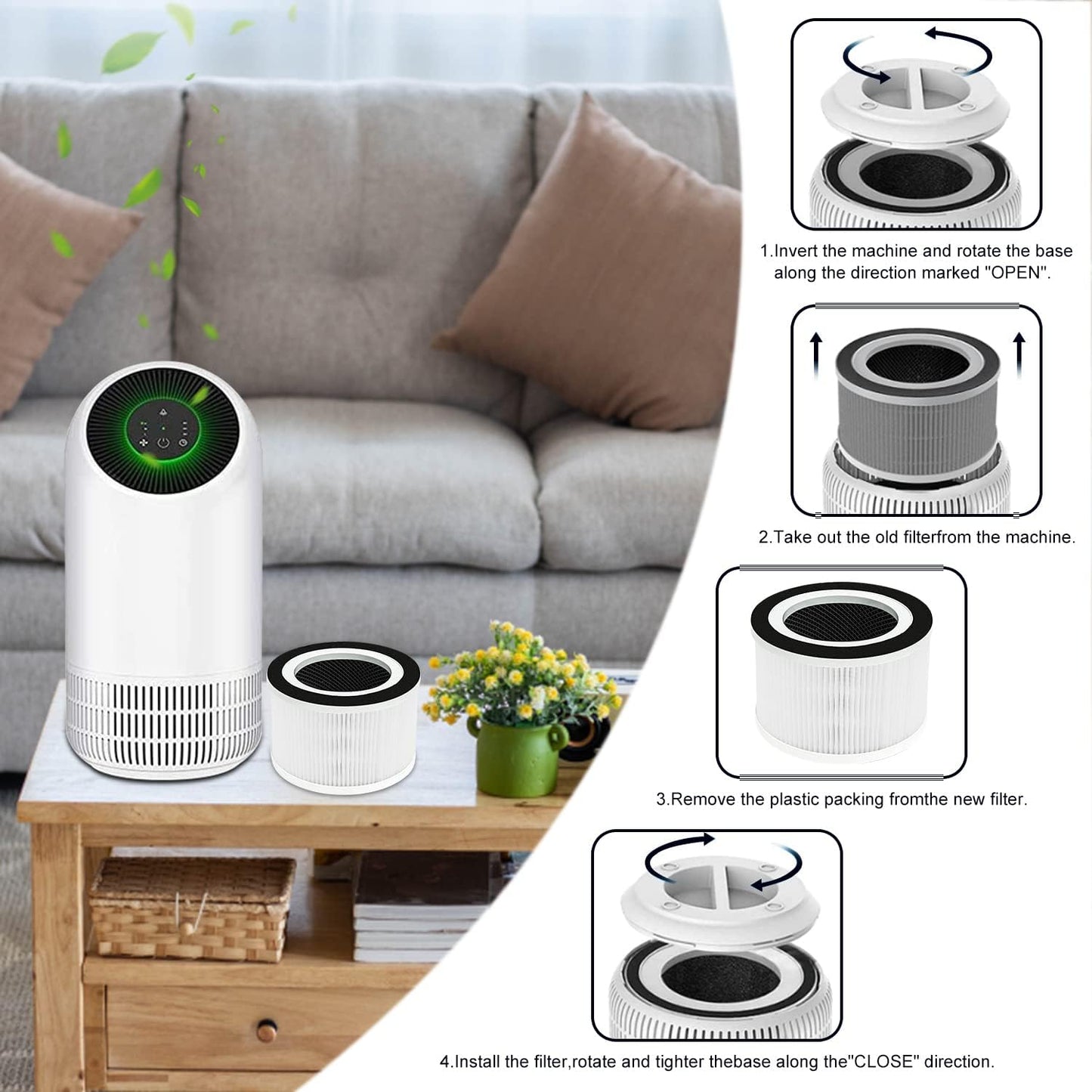 For Afloia Air Purifier Filter Replacement-Laukowind