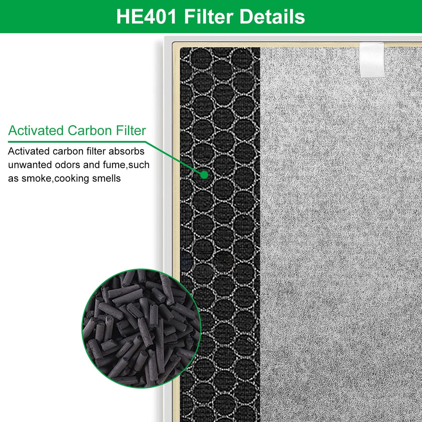 Replacement Filter Compatible With Shark Air Purifier HE401 HE402 HE405 HE400-Laukowind