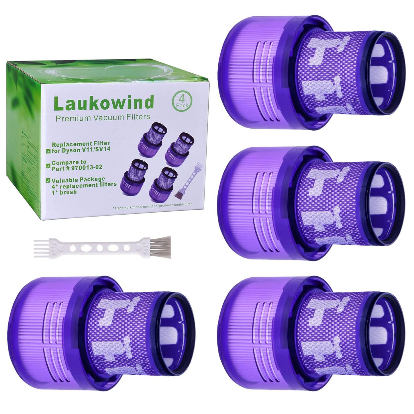 For Dyson V12 Vacuum Cleaner Washable Replacement Filter 4 Pack-Laukowind