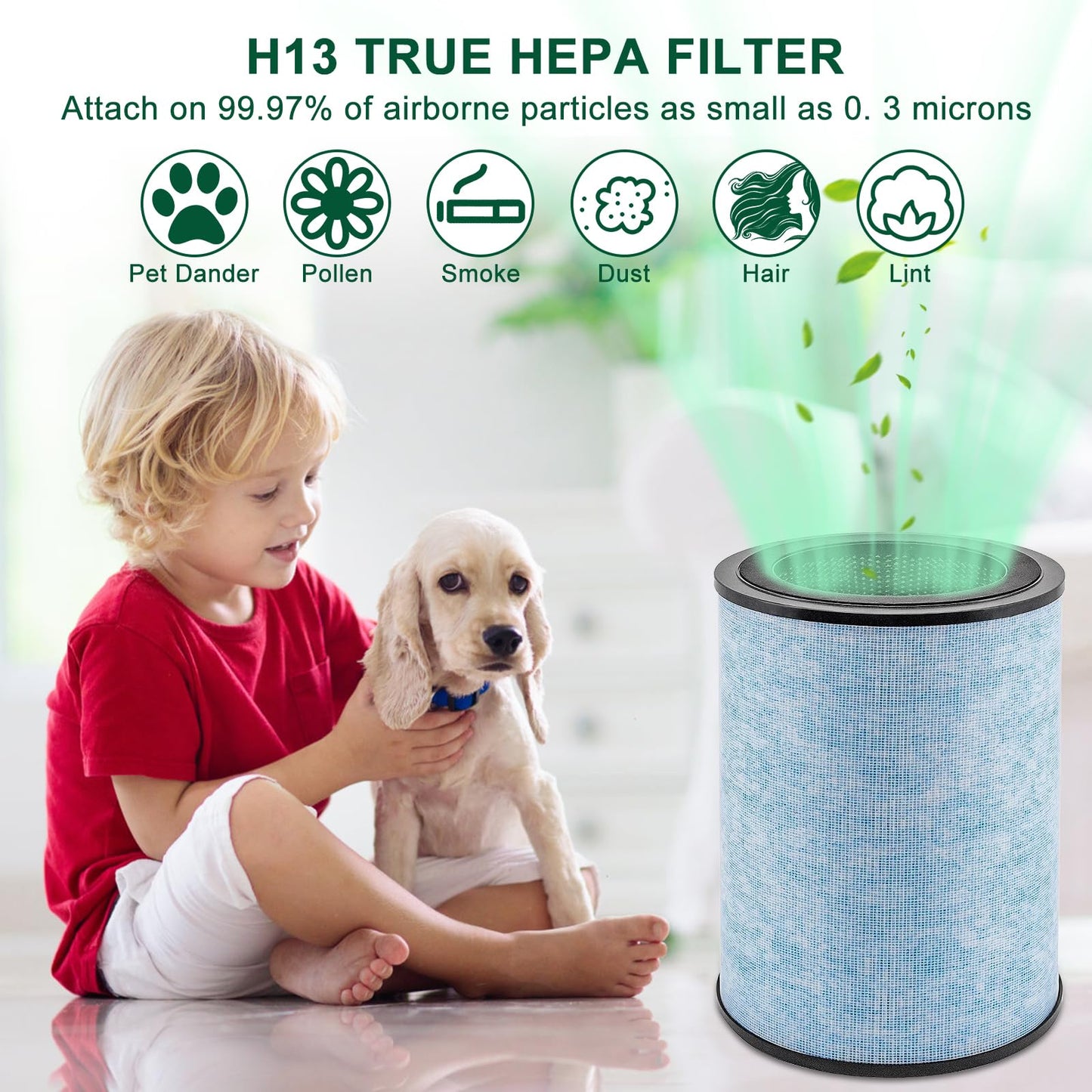 For Instant AP300 Filter Replacement H13 True HEPA  Activated Carbon Filter 2 Pack-Laukowind