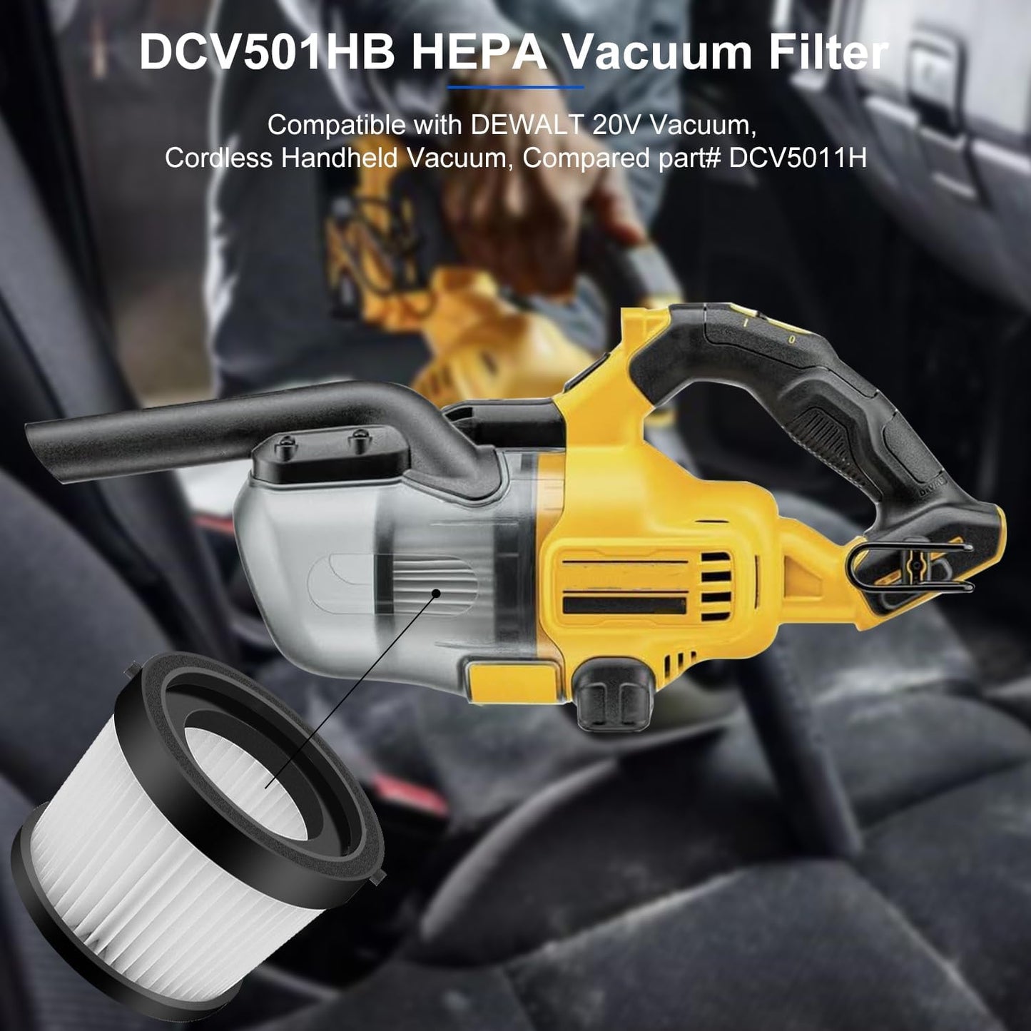 3 Pack DCV501HB Filters for DEWALT 20V Cordless Handheld Vacuums