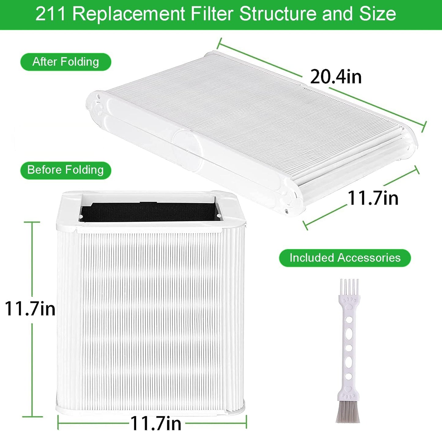 Blue 211+ Replacement Filter Compatible With Blueair Blue Pure 211+ 1 Pack-Laukowind