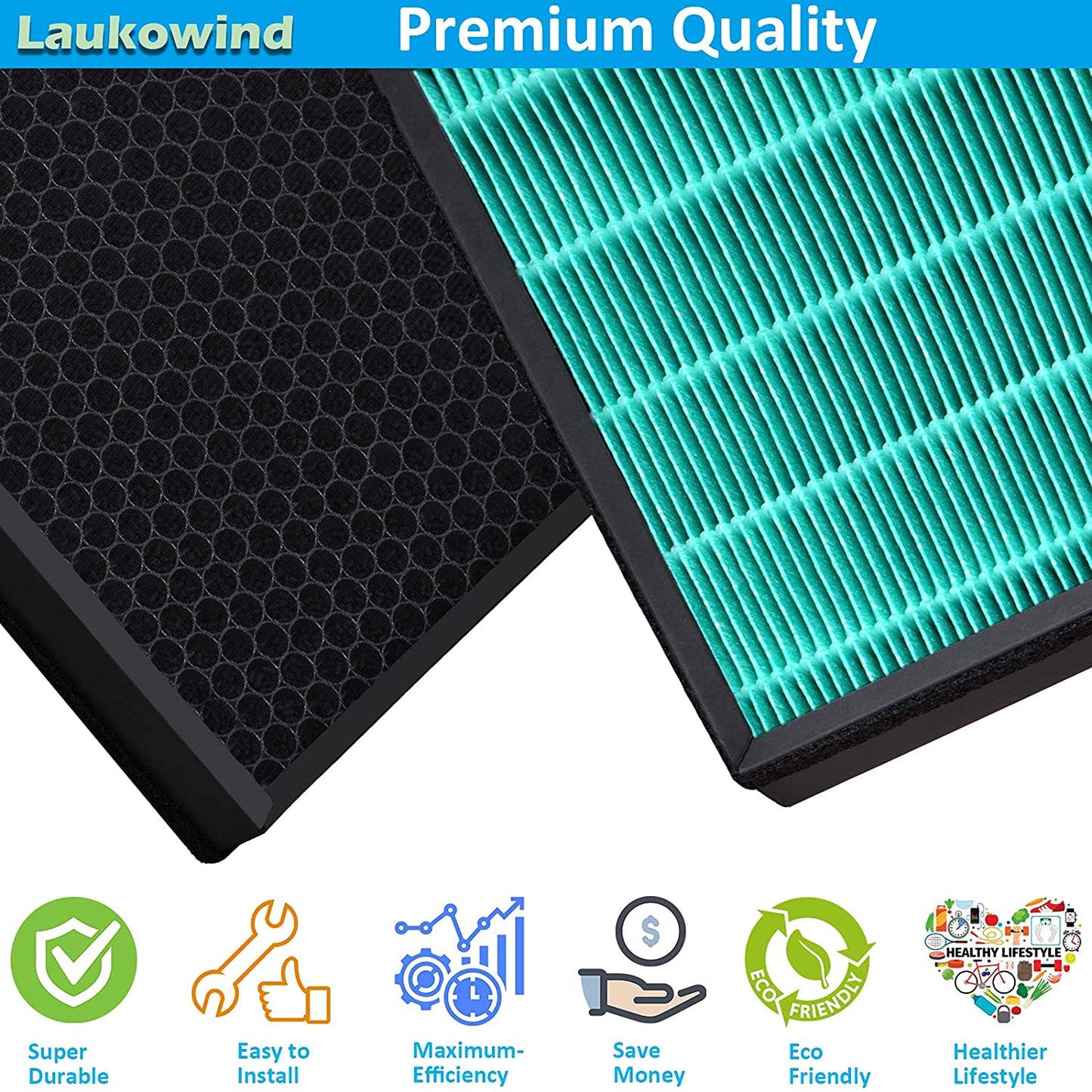 For Coway Airmega 300S Air Purifier Replacement Filter 2 Pack-Laukowind