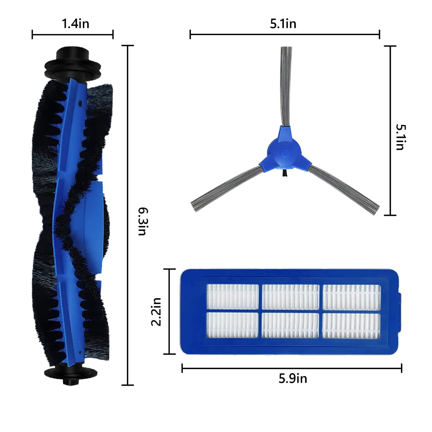 Replacement Parts Compatible With Eufy RoboVac 11S, 12, 15C, 15T, 25C, 30, 30C, 35C Accessory-Laukowind