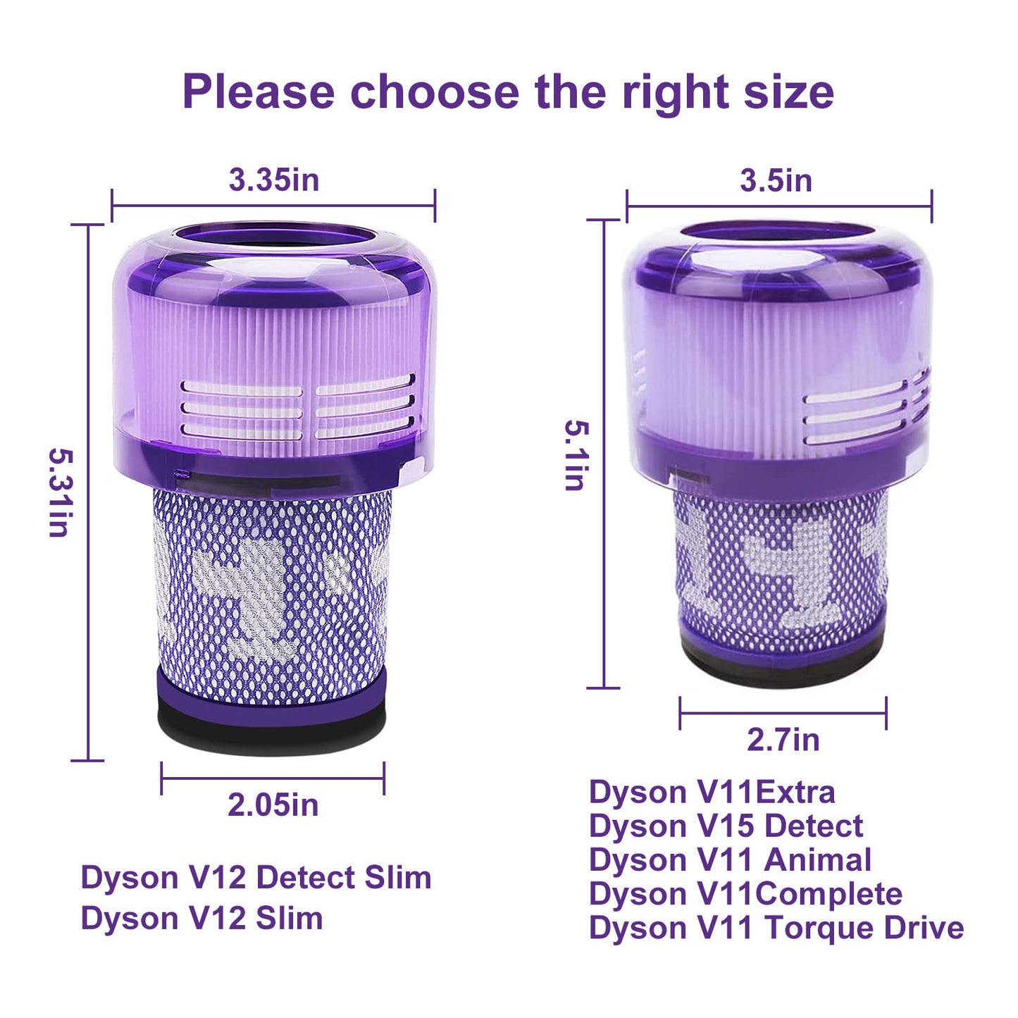 V12 Vacuum Cleaner Filter Suitable For Dyson 3 Pack-Laukowind